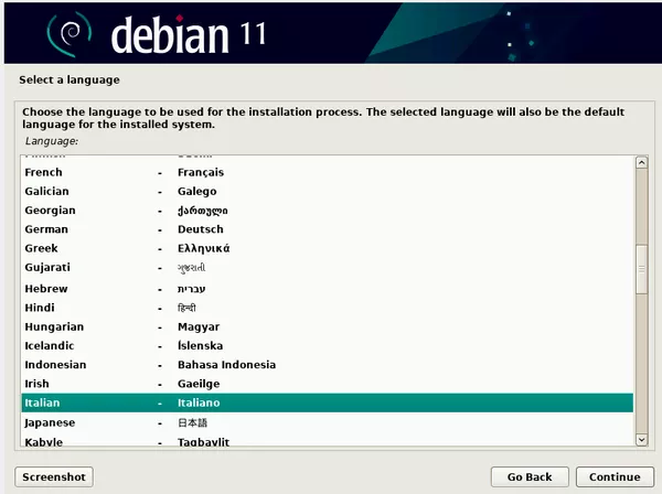 Iinstallazione debian