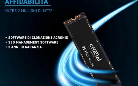 SSD Crucial P5 da 500 GB con fattore di forma M.2 a meno di 60 euro su Amazon