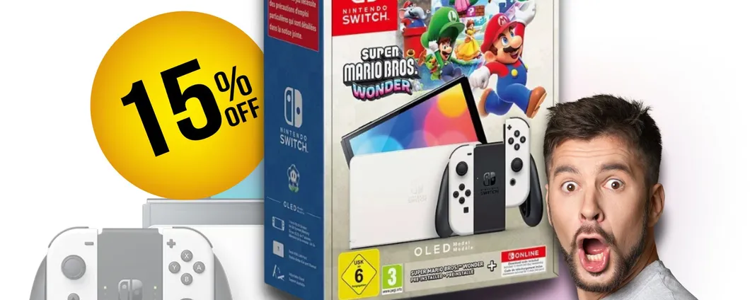 Nintendo Switch OLED Bianca con Super Mario Bros Wonder: APPROFITTANE OGGI
