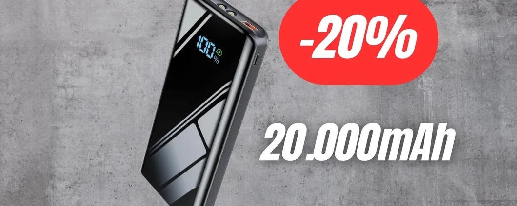 Powerbank da 20.000mAh in offerta su Amazon: risparmia il 20% e ricarica i tuoi dispositivi