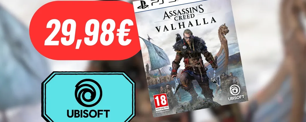 Assassin's Creed Valhalla per PS5 a 29,98€ grazie al 40% di sconto su Amazon
