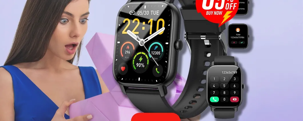 CHE REGALO: solo 32€ per Smartwatch multifunzione al 63% di sconto!