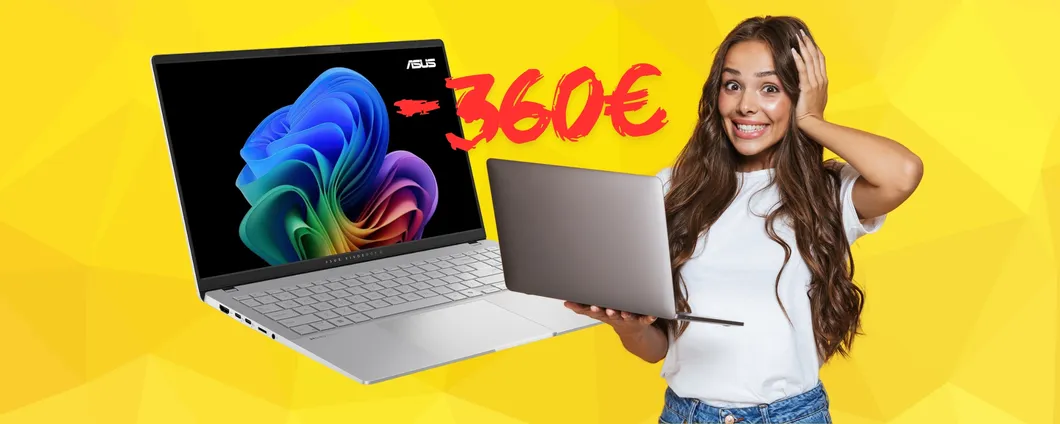 ASUS Vivobook S 15 con Snapdragon X Plus, RAM 16GB, 512GB SSD (-360€)
