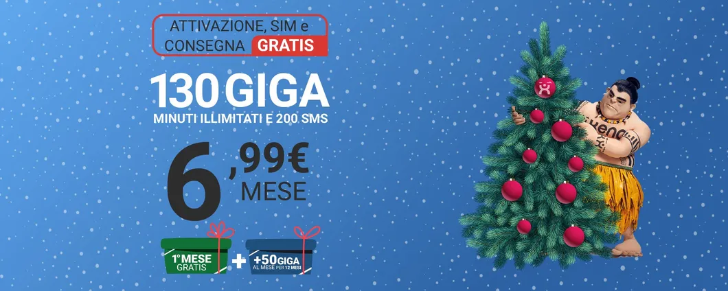 Kena Promo Natale: 50GB in più e primo mese gratis