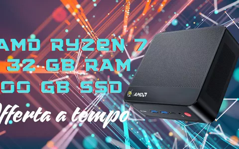 Mini PC con Ryzen 7, 32GB RAM e SSD 500GB in offerta a tempo