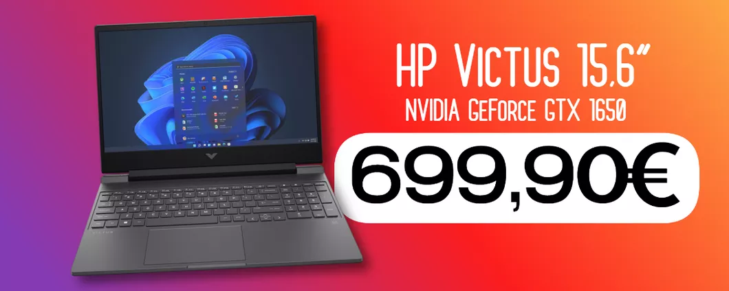 HP Victus: SCONTO di 400€ sul notebook da gaming con GTX 1650