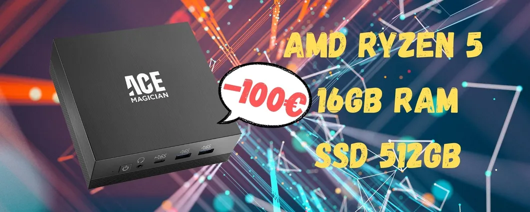 Mini PC che monta Ryzen 5 e un SSD da 512GB a MENO di 300€