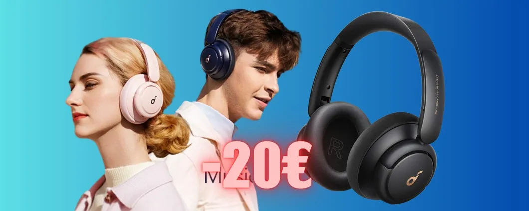 Cuffie ibride Soundcore con 40h di autonomia in SCONTO di 20€