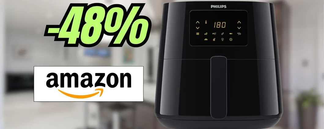 Friggitrice ad aria Philips da 6,2L e tecnologia rapid air al 48%