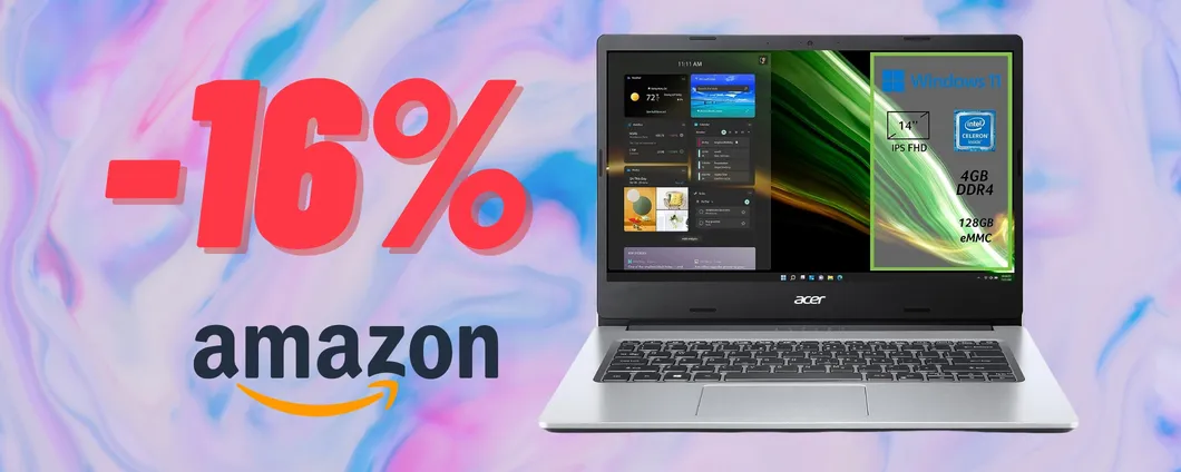 Mai più senza PC con te, con il portatile ACER Aspire 1 in offerta
