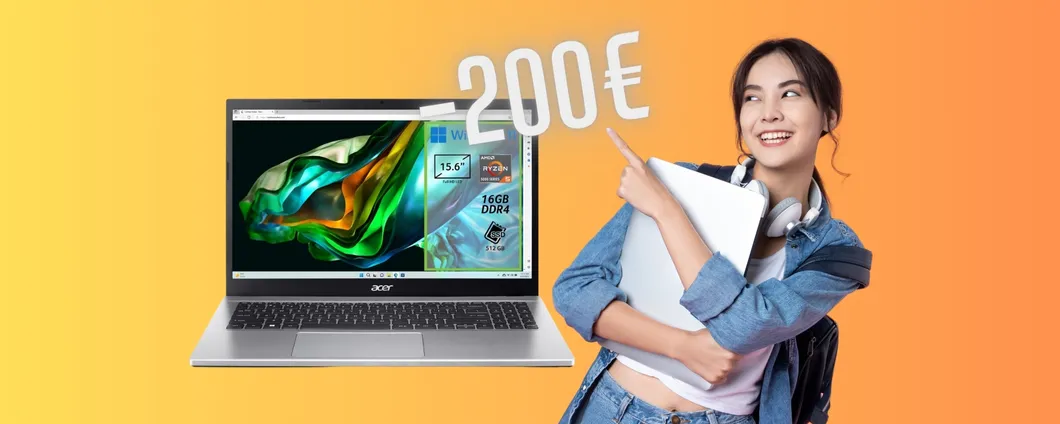 Acer Aspire 3 15 in PROMO per la Tech Week Amazon con RISPARMIO di 200€