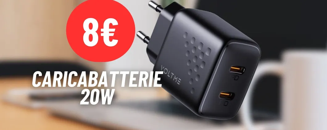 Caricabatteria velocissimo da 20W a 8€ su Amazon