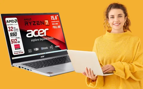 AMD Ryzen 7, 32GB di RAM e SSD da 512GB: Acer Aspire è un'offerta imperdibile