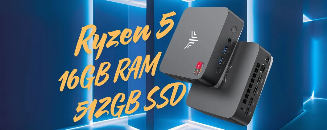 NiPoGi AM16: mini PC con Ryzen 5, 16GB di RAM e SSD da 512GB