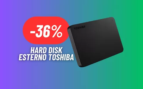 Hard Disk esterno da 1TB di Toshiba IN MEGA SCONTO con le offerte Black Friday