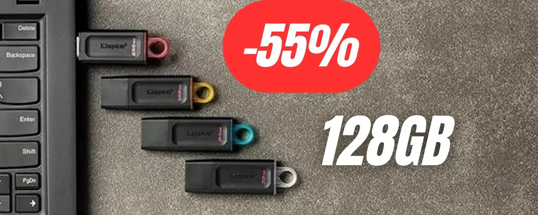 PenDrive Kingston da 128GB al 55% di sconto su Amazon: PREZZO REGALATO