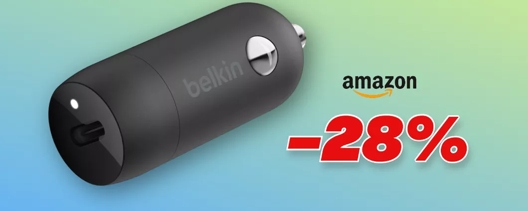 Caricabatterie da auto Belkin con USB-C ad un SUPER PREZZO su Amazon