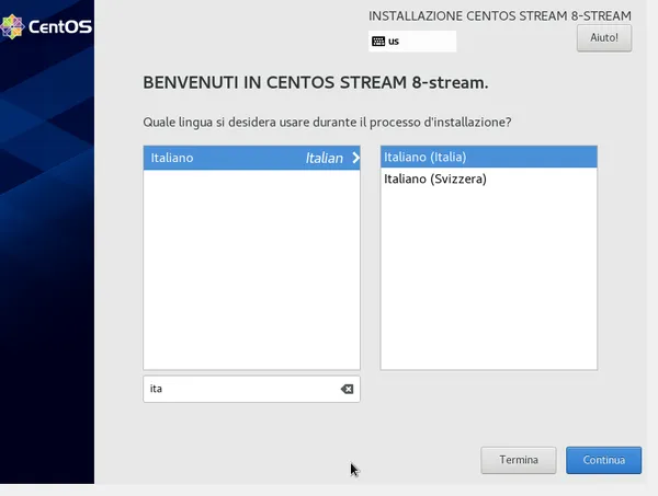 installazione centos