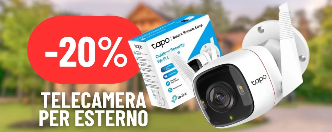 Aumenta la sicurezza in casa con la Telecamera per esterno al 20% DI SCONTO