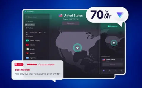 Sconto del 70% su Proton VPN: privacy totale e server in oltre 140 Paesi a 2,99€ al mese