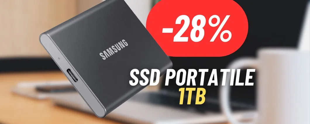 1TB di Storage ovunque ti trovi con l'SSD Samsung portatile al 28% DI SCONTO