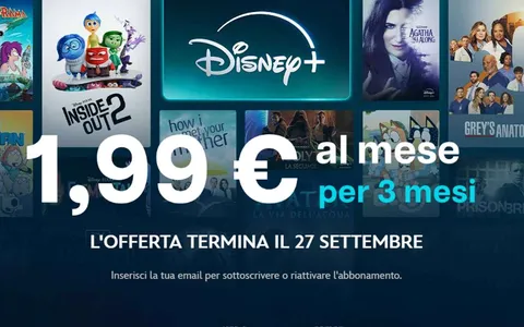 Disney+ a 1,99€ al mese (per 3 mesi): ancora pochi giorni per abbonarsi