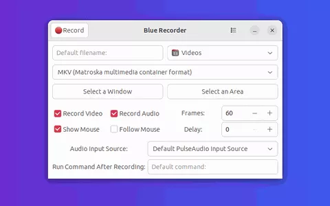Blue Recorder: un semplice desktop recording tool per Linux