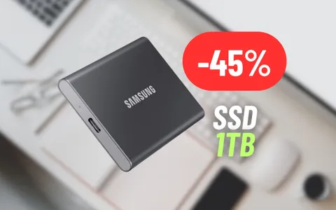 Porta a spasso 1TB con l'SSD Portatile Samsung al 45% di sconto
