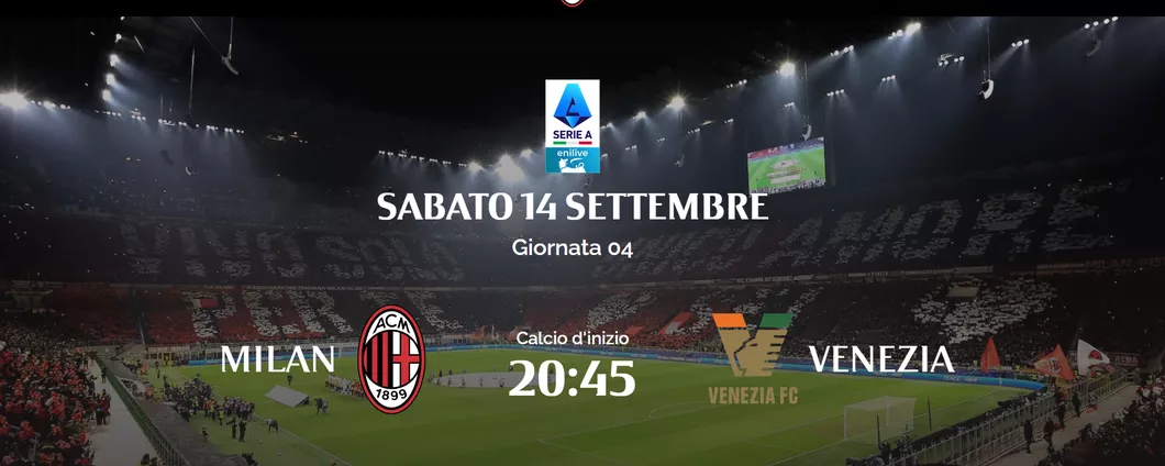 Come vedere Milan - Venezia in streaming dall'Italia e dall'estero