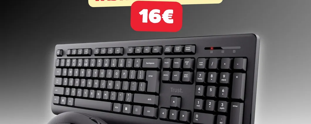 SET Tastiera e Mouse Wireless a 16€: approfitta della promo a tempo Amazon!