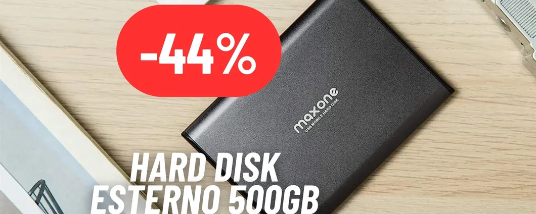 500GB di storage portatili con l'hard disk esterno al 44% di sconto