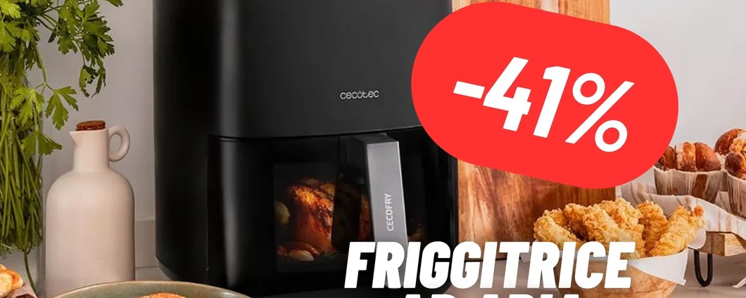 Effetto crunch anche senza olio: Friggitrice ad Aria Cecotec al 41% DI SCONTO su Amazon