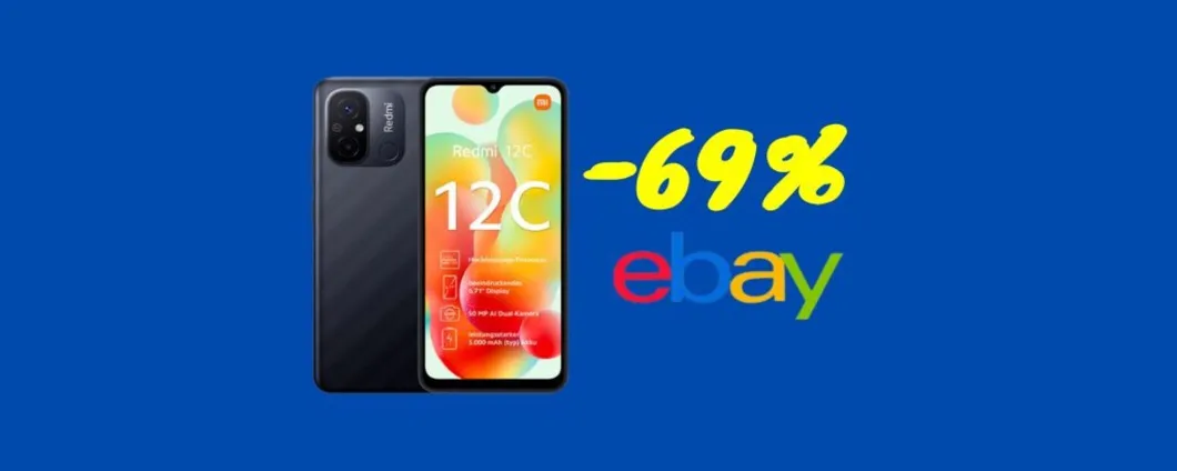 PREZZO FOLLE: su eBay lo Xiaomi Redmi 12C è SCONTATO del 69%
