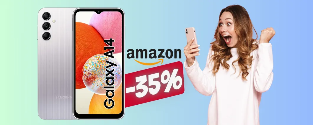 Samsung Galaxy A14 a PREZZO SHOCK su Amazon (-35%)