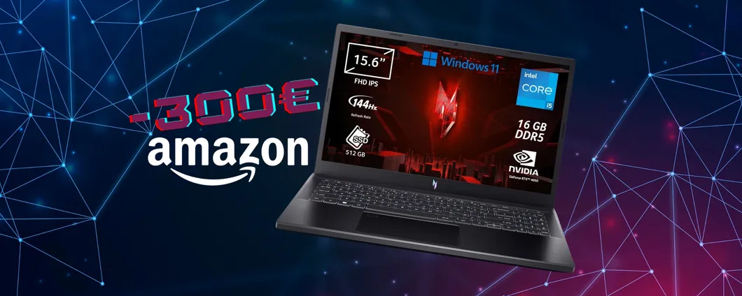 Acer Nitro V 15 con Intel Core i5 e NVIDIA GeForce RTX 4050 (-300€)