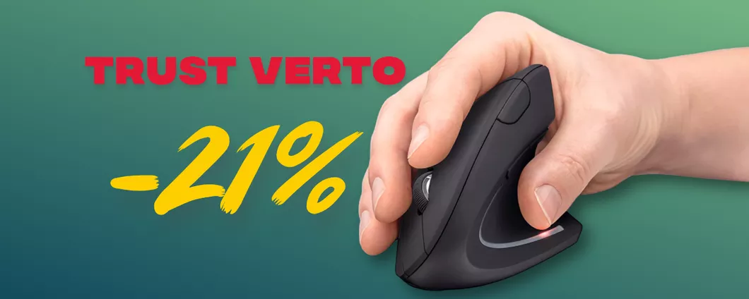 Trust Verto è il mouse verticale ergonomico che spazza via il dolore: è in OFFERTA su Amazon