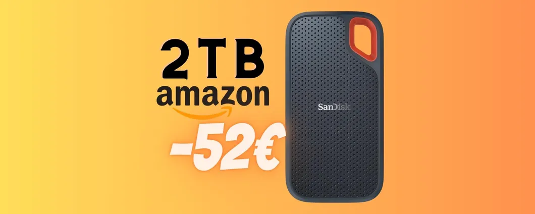 SSD portatile SanDisk Extreme da 2TB al MINIMO STORICO