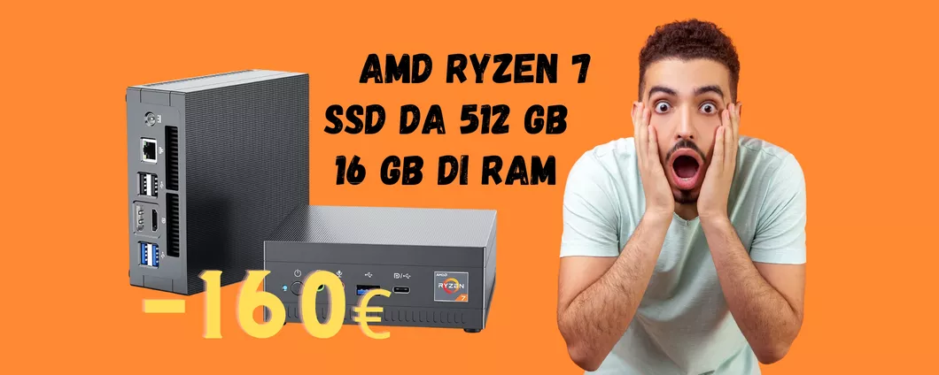 NiPoGi: il mini PC con Ryzen 7 è in OFFERTA a 160€ in MENO