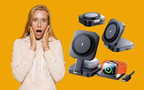 Stazione di ricarica wireless 3-in-1 per Apple: eleganza e praticità a 29€