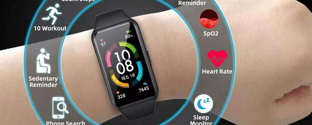 Honor Band 6: sfida diretta alle smartband Xiaomi e Huawei, allo stesso prezzo