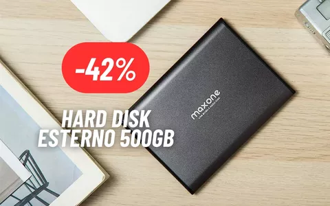 500GB di storage in più con l'hard disk esterno al 42% di sconto su Amazon