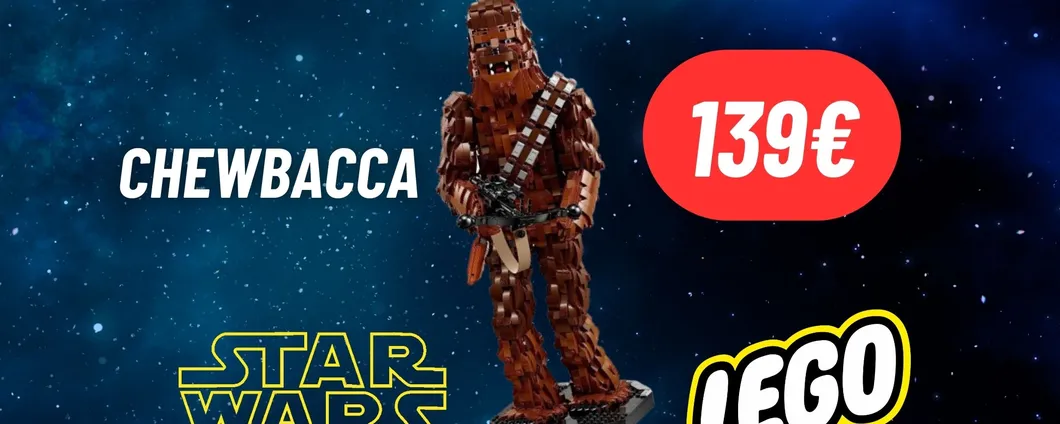 La splendida Figure di CHEWBACCA da Star Wars in versione LEGO è scontata su Amazon