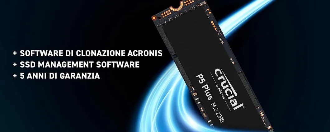 SSD Crucial P5 da 500 GB con fattore di forma M.2 a meno di 60 euro su Amazon