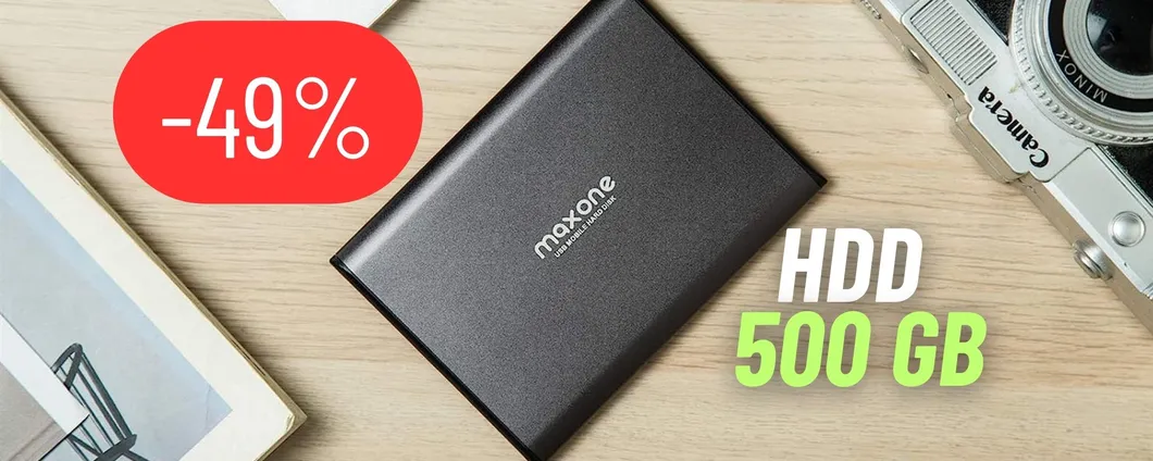 Hard Disk Esterno da 500 GB al 49% di sconto: OCCASIONE IMPERDIBILE