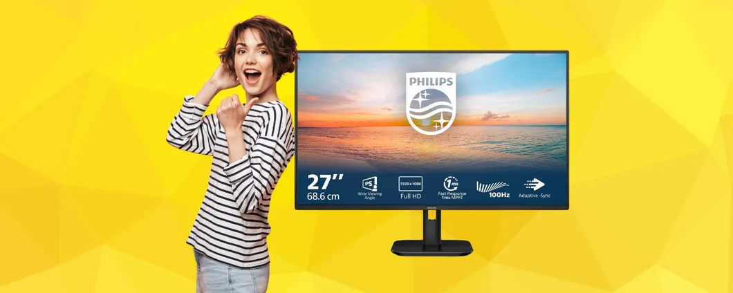 Monitor Philips FHD da 27 pollici con tempo di risposta di 1ms tuo a 101€