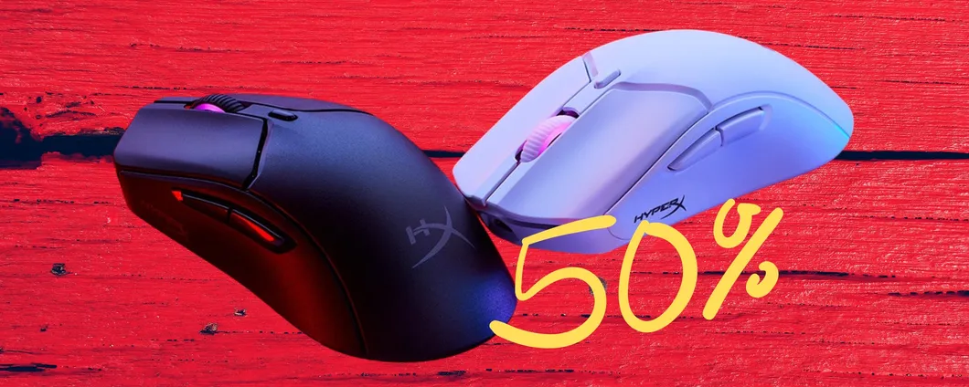 HyperX Pulsefire Haste 2: mouse gaming con 6 tasti programmabili (-50%)