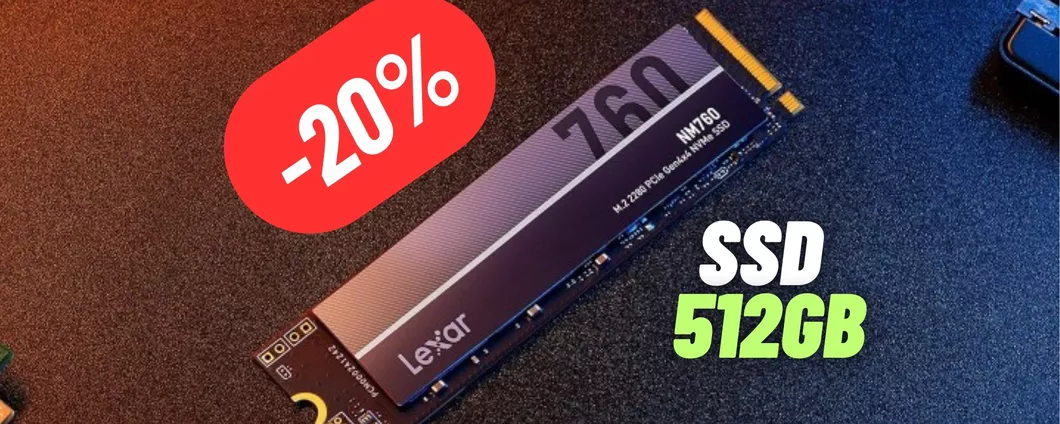 Completa la tua configurazione PC con l'SSD da 512GB di Lexar al 20% di sconto