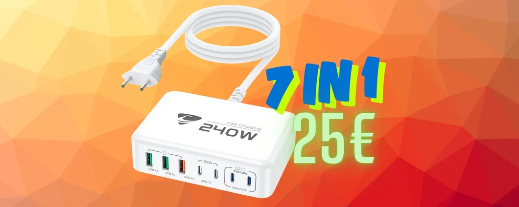 Ricarica tutti i tuoi dispositivi con questo caricatore USB-C 7-in-1 in offerta