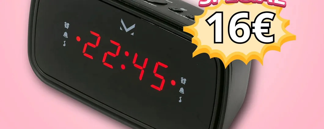 Classica ma essenziale: RADIOSVEGLIA con doppio allarme e LED a soli 16 euro!