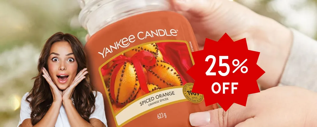 Yankee Candle Arancia Piccante: la GIARA GRANDE oggi costa ancora meno su Amazon